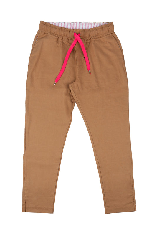 Tematico - Pantaloni holiday tabacco con coulisse