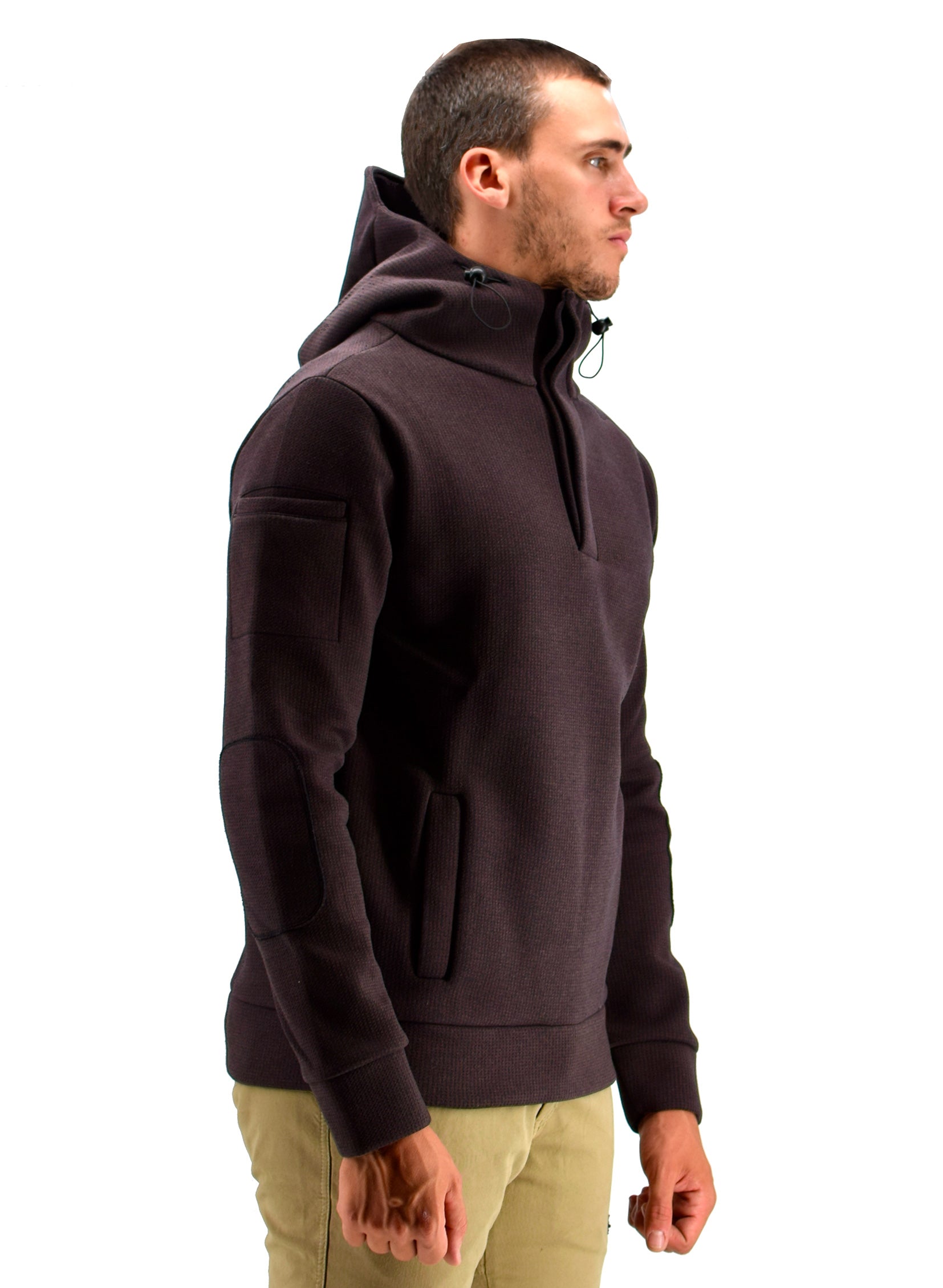 Felpa Three Stroke Audax Marrone da uomo con cappuccio