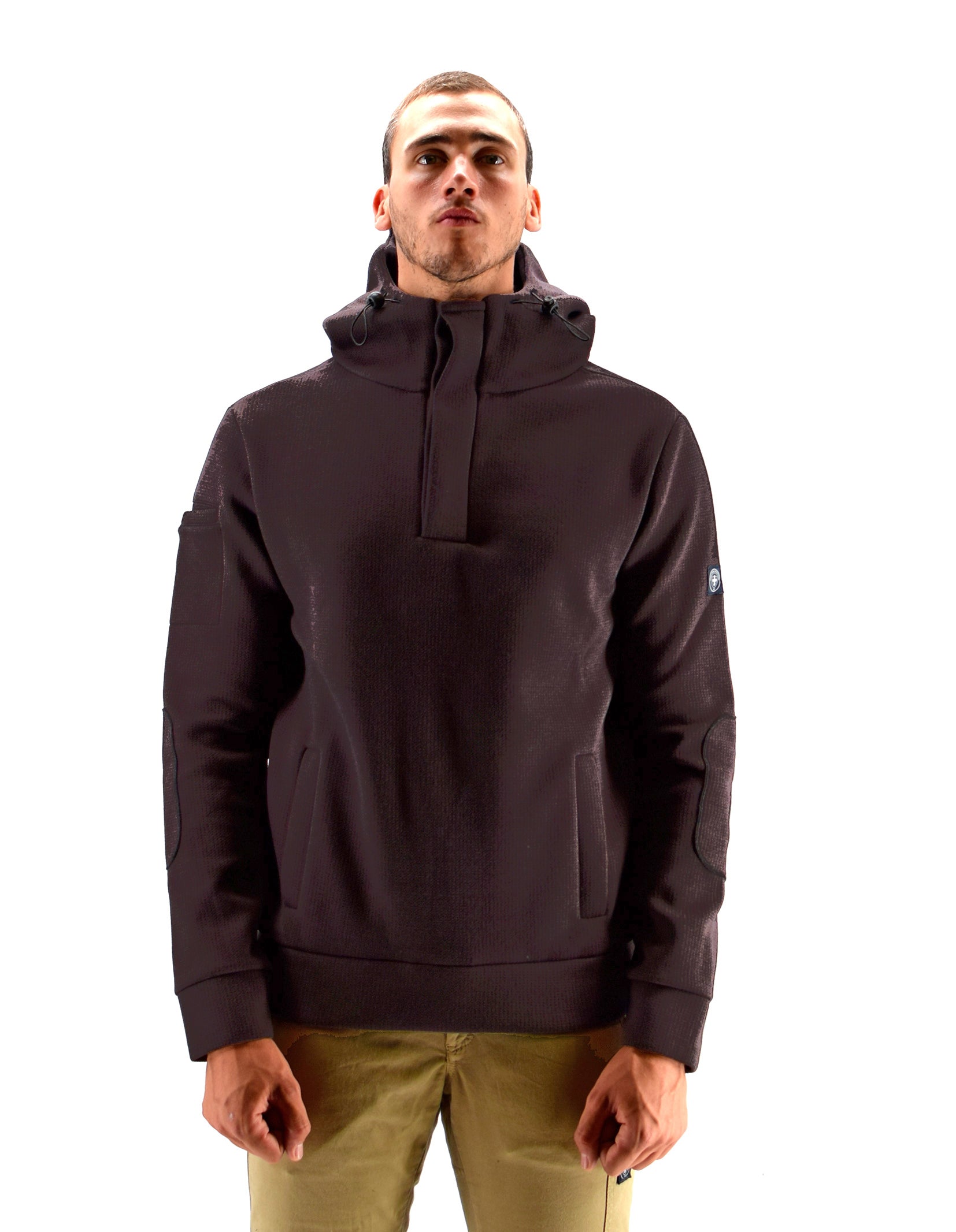 Felpa Three Stroke Audax Marrone da uomo con cappuccio