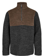 Anerkjendt - Felpa da uomo con zip corta AKKLAUS Chocolate Brown