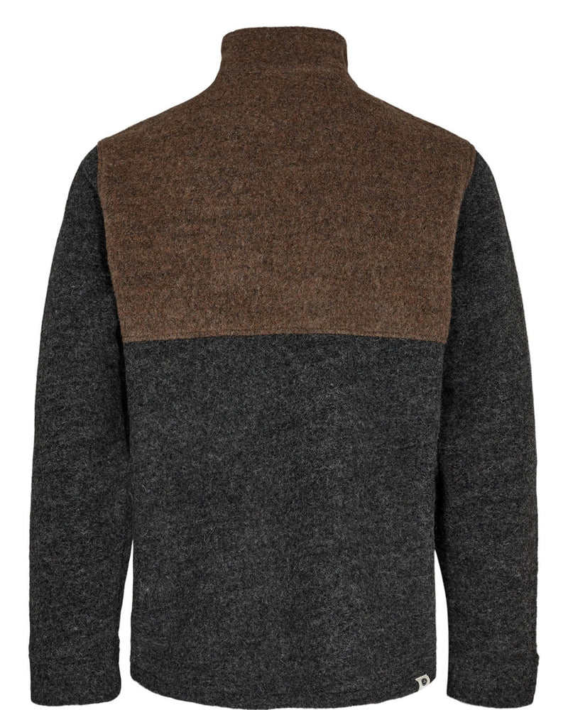 Anerkjendt - Felpa da uomo con zip corta AKKLAUS Chocolate Brown