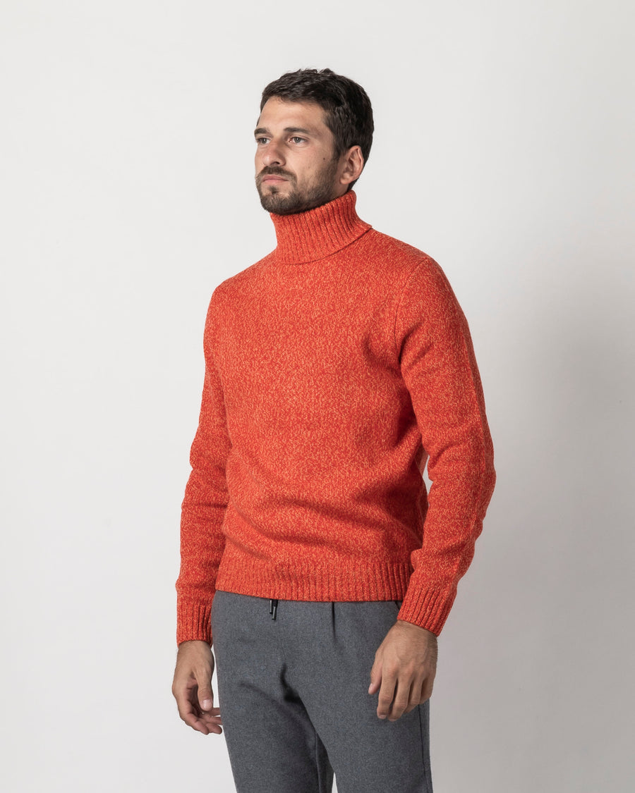 Impure - Pullover collo alto arancione in moulinè