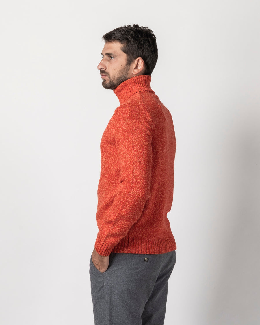 Impure - Pullover collo alto arancione in moulinè