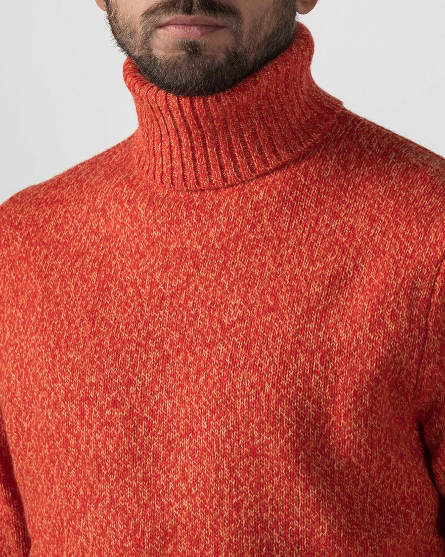 Impure - Pullover collo alto arancione in moulinè