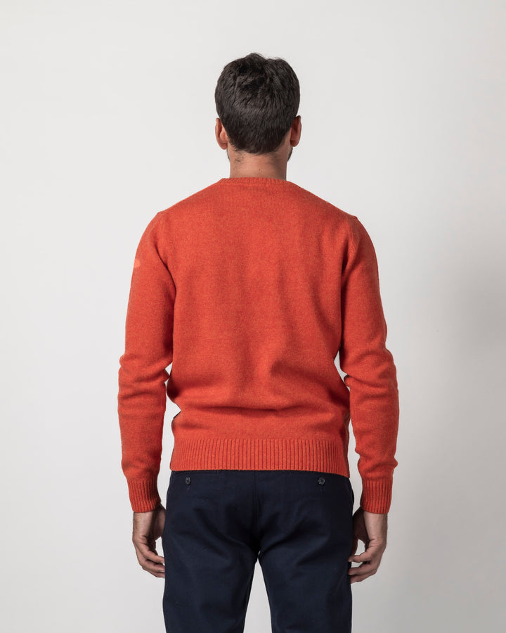 Impure - Pullover basic misto lana orange