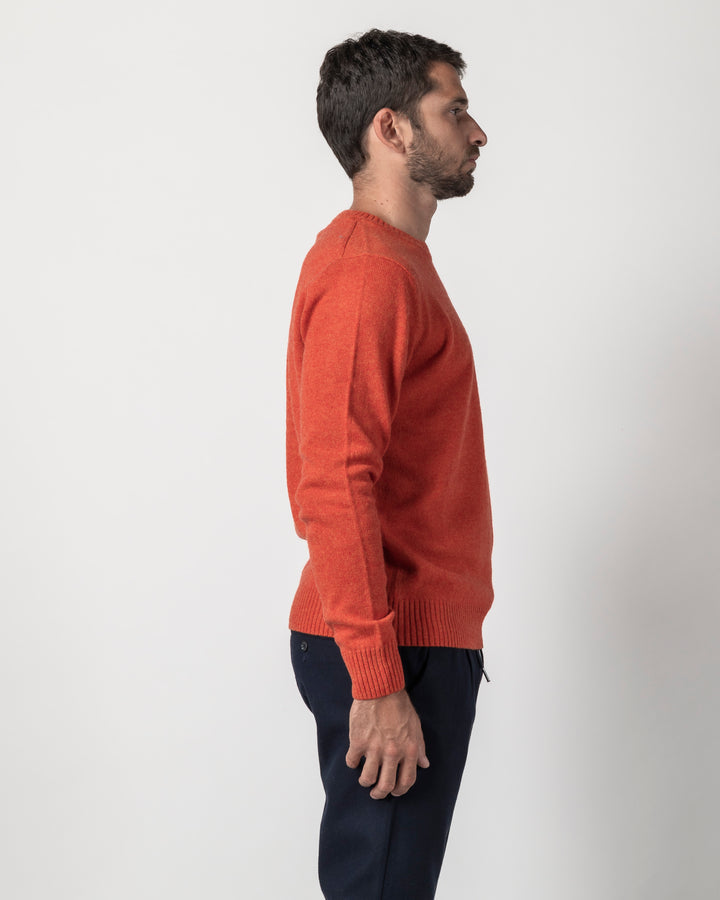 Impure - Pullover basic misto lana orange