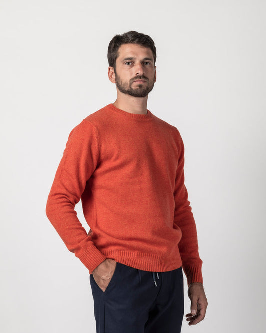 Impure - Pullover basic misto lana orange