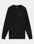 LYLE & SCOTT Maglione girocollo da uomo nero KN732V Jet Black Marl