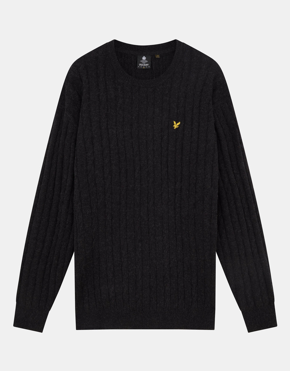LYLE & SCOTT Maglione girocollo da uomo nero KN732V Jet Black Marl